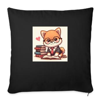 Shiba Inu Élégance - Housse de coussin décorative 45 x 45 cm - noir - Devant