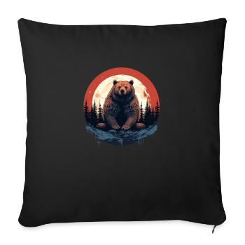 Moon bear - Sofa pillowcase 17,3'' x 17,3'' (45 x 45 cm) - black - Front