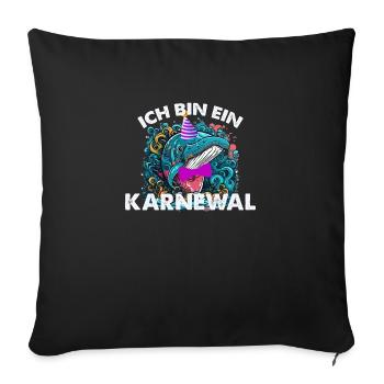 Ich bin ein Karnewal lustiger Karneval Spruch - Sofakissenbezug 45 x 45 cm - Schwarz - Vorne