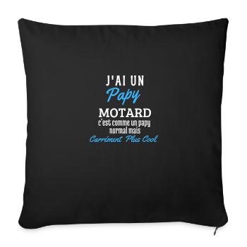 Papy Motard Cool - Housse de coussin décorative 45 x 45 cm - noir - Devant
