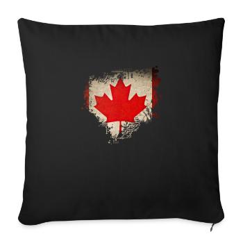 Canada Canada Amérique du Nord Voyage Feuille d’érable Montréal - Housse de coussin décorative 45 x 45 cm - noir - Devant