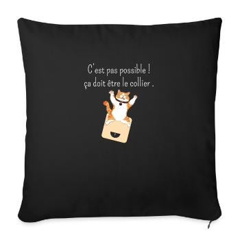 Ça doit être mon collier -humour perte de poids - Housse de coussin décorative 45 x 45 cm - noir - Devant