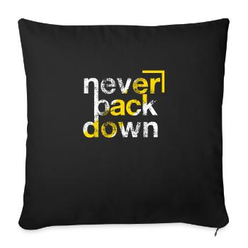 Perseverance Illustrated: The Motto 'Never Received - Sofa pillowcase 17,3'' x 17,3'' (45 x 45 cm) - black - Front