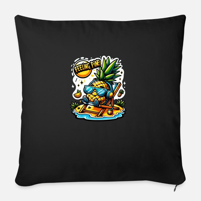 Feeling Pine - Sofakissenbezug 45 x 45 cm - Schwarz