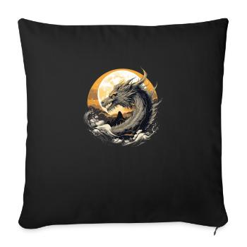Golden moon dragon - Sofa pillowcase 17,3'' x 17,3'' (45 x 45 cm) - black - Front
