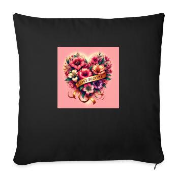 Love Blooms - Sofa pillowcase 17,3'' x 17,3'' (45 x 45 cm) - black - Front