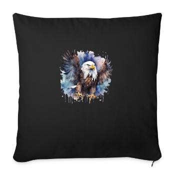 Eagle Flying Power Animal - Sofa pillowcase 17,3'' x 17,3'' (45 x 45 cm) - black - Front