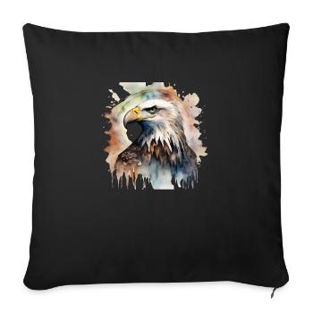 Eagle Power Animal - Sofa pillowcase 17,3'' x 17,3'' (45 x 45 cm) - black - Front