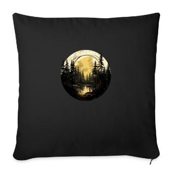 Nachts im Wald - Sofakissenbezug 45 x 45 cm - Schwarz - Vorne