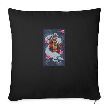 Samurai In Smoke - Sofa pillowcase 17,3'' x 17,3'' (45 x 45 cm) - black - Front