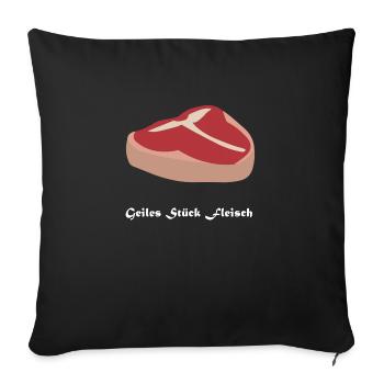 morceau de viande - Housse de coussin décorative 45 x 45 cm - noir - Devant