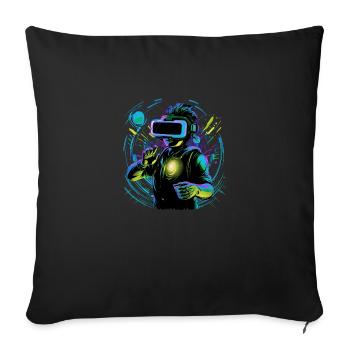 Cybernetic VR Adventure: Immersive Experience - Sofa pillowcase 17,3'' x 17,3'' (45 x 45 cm) - black - Front