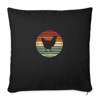 Retro Hen - Vintage Gift Idea - Sofa pillowcase 17,3'' x 17,3'' (45 x 45 cm) - black - Front