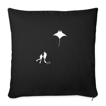 Plongée sous-marine - Housse de coussin décorative 45 x 45 cm - noir - Devant
