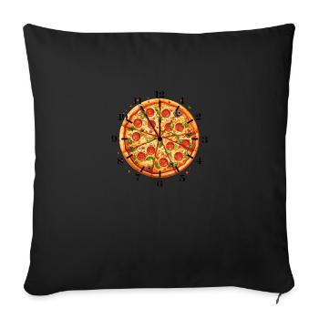 It's pizza time - Sofa pillowcase 17,3'' x 17,3'' (45 x 45 cm) - black - Front