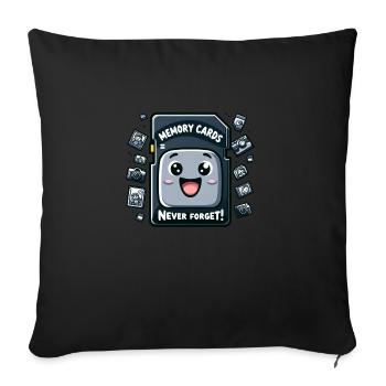 Memory Cards never Forget - Sofakissenbezug 45 x 45 cm - Schwarz - Vorne