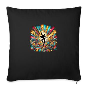 Sheet Music Dance Explosion – Artful Dynamics - Sofa pillowcase 17,3'' x 17,3'' (45 x 45 cm) - black - Front