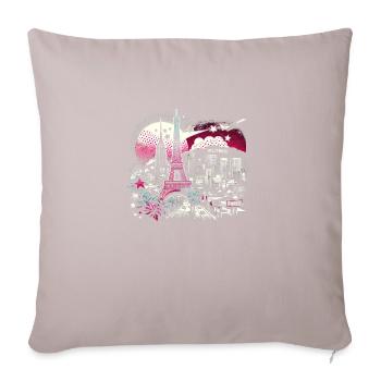 Paris romantique Hollywood – Art magique de la ville - Housse de coussin décorative 45 x 45 cm - taupe clair - Devant