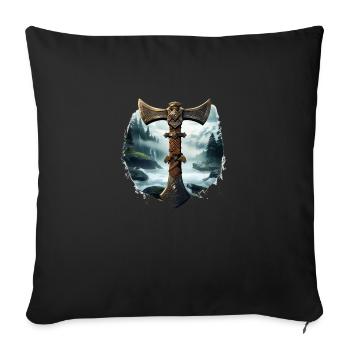Viking Axe Norse Valhalla - Sofa pillowcase 17,3'' x 17,3'' (45 x 45 cm) - black - Front