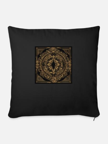 Mandala - Sofakissenbezug 45 x 45 cm - Schwarz