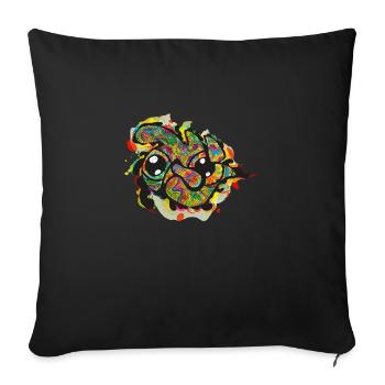 Funky Eyes - art abstrait - couleurs funky - Housse de coussin décorative 45 x 45 cm - noir - Devant