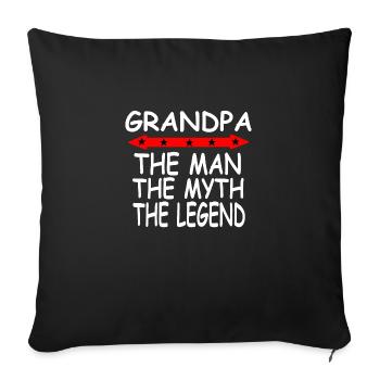 Grandfather - Sofa pillowcase 17,3'' x 17,3'' (45 x 45 cm) - black - Front