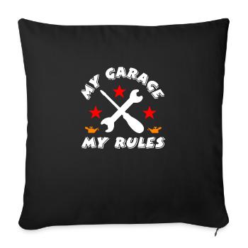Garage - Housse de coussin décorative 45 x 45 cm - noir - Devant