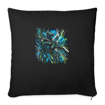 Interface du soldat cybernétique - Housse de coussin décorative 45 x 45 cm - noir - Devant