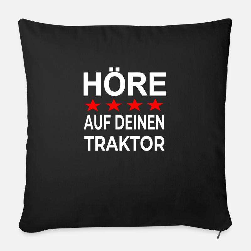 Traktor - Sofakissenbezug 45 x 45 cm - Schwarz