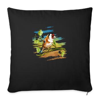 Oiseau coloré - Housse de coussin décorative 45 x 45 cm - noir - Devant