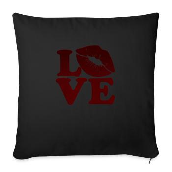 Love me Valentine Happy Valentines Valentines - Sofa pillowcase 17,3'' x 17,3'' (45 x 45 cm) - black - Front