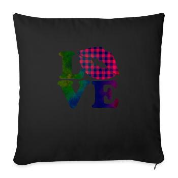 Love me Valentine Happy Valentines Valentines - Sofa pillowcase 17,3'' x 17,3'' (45 x 45 cm) - black - Front