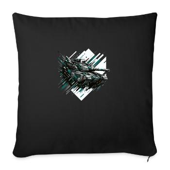 Dynamisches Angriffsfeuer - Sofakissenbezug 45 x 45 cm - Schwarz - Vorne