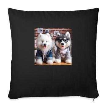 Pup Gang - Sofa pillowcase 17,3'' x 17,3'' (45 x 45 cm) - black - Front