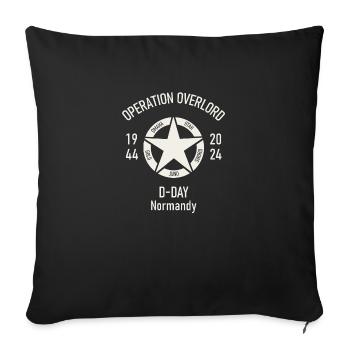 80 years since the landing in Normandy, d-day 1944 - Sofa pillowcase 17,3'' x 17,3'' (45 x 45 cm) - black - Front