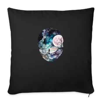 Lost land of otherworldly dreams - Sofa pillowcase 17,3'' x 17,3'' (45 x 45 cm) - black - Front