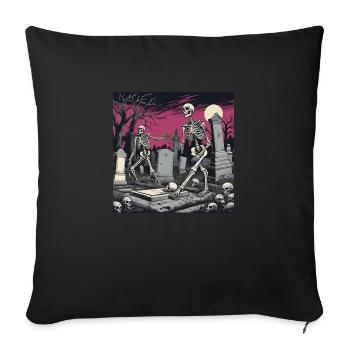Skeleton Friends - Sofa pillowcase 17,3'' x 17,3'' (45 x 45 cm) - black - Front