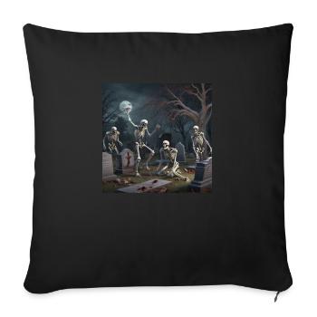Dance Skeleton - Sofa pillowcase 17,3'' x 17,3'' (45 x 45 cm) - black - Front