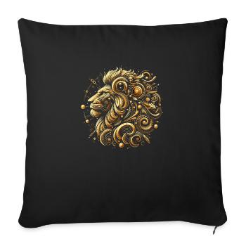 Lion Gold Patterns - Sofa pillowcase 17,3'' x 17,3'' (45 x 45 cm) - black - Front