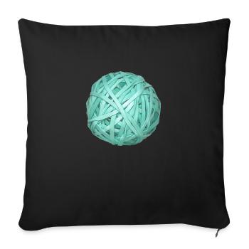 Turquoise Ribbon Ball - Sofa pillowcase 17,3'' x 17,3'' (45 x 45 cm) - black - Front