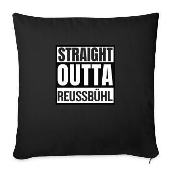 Straight Outta Reussbühl - Sofakissenbezug 45 x 45 cm - Schwarz - Vorne