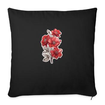 Beautiful Red Flower - Sofa pillowcase 17,3'' x 17,3'' (45 x 45 cm) - black - Front