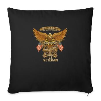 Armée, Guerre, Militaire, Uniforme, Force, Soldat, Vétéran - Housse de coussin décorative 45 x 45 cm - noir - Devant