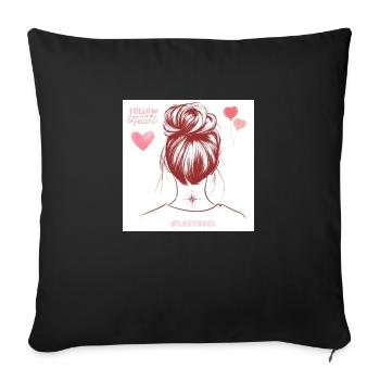 Ladyboss, Frau mit Dutt - Sofakissenbezug 45 x 45 cm - Schwarz - Vorne