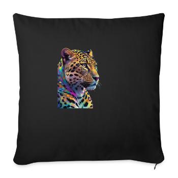 Leopard - Sofa pillowcase 17,3'' x 17,3'' (45 x 45 cm) - black - Front