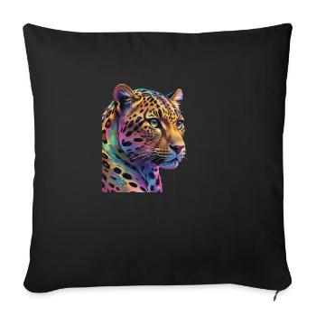 Leopard - Sofa pillowcase 17,3'' x 17,3'' (45 x 45 cm) - black - Front