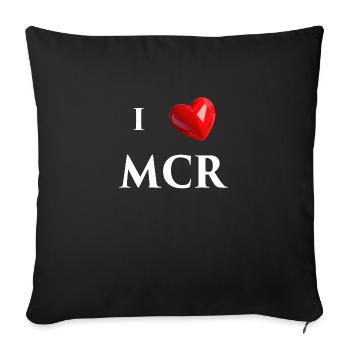 I Love Manchester - White Text - Sofa pillowcase 17,3'' x 17,3'' (45 x 45 cm) - black - Front