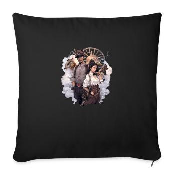 Steampunk Couple - Sofa pillowcase 17,3'' x 17,3'' (45 x 45 cm) - black - Front
