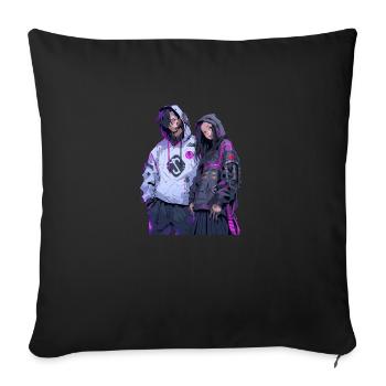 Urban-Cyberpunk-Couple - Sofakissenbezug 45 x 45 cm - Schwarz - Vorne