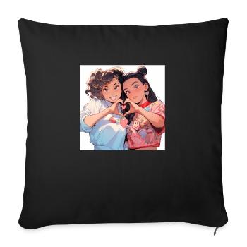 Sweethearts - Sofa pillowcase 17,3'' x 17,3'' (45 x 45 cm) - black - Front